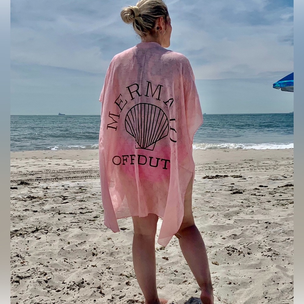 “Off Duty Mermaid” kimono Coverup-pink or blue,NWT-Boutique
